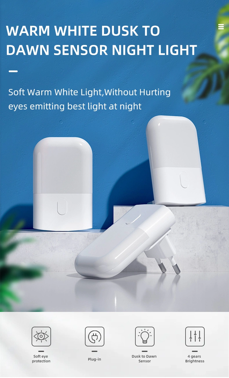 PIR Infrared Motion Sensor Wireless Auto Smart Control Us EU 110V 230V Mini LED Plug in Night Light Lamp for Bedroom