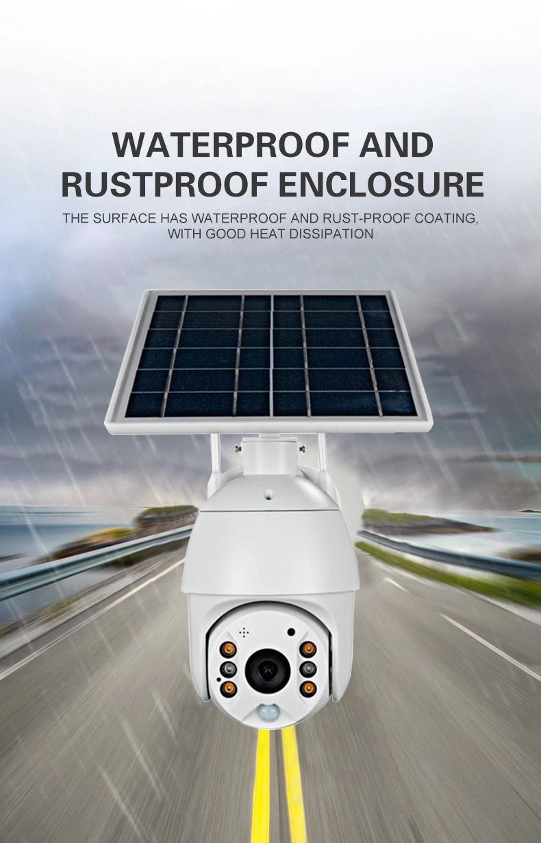 Waterproof 1080P Solar Battery Powered Wireless 4G/WiFi IP Security PTZ Camera