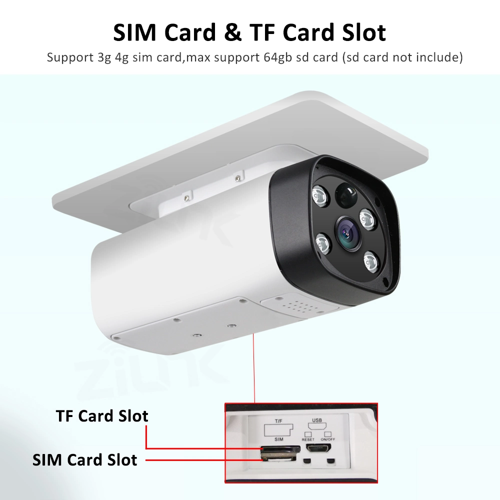 1080P Solar Powered Security 4G CCTV Solar IP Camera with SIM Card