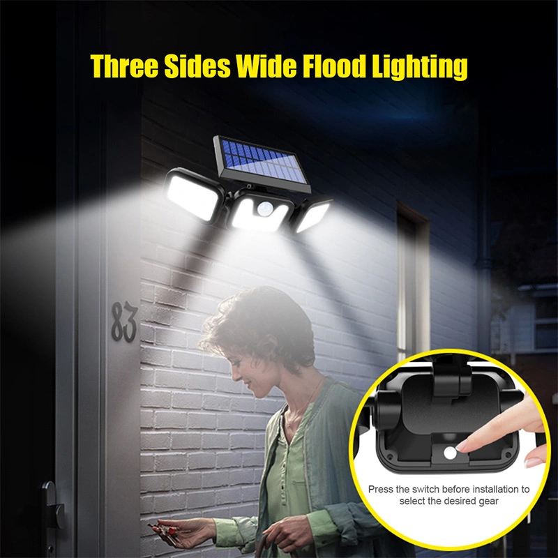 74 LED High Power 300 Lumen Waterproof Outdoor Motion Sensor LED Wall Lamps Solar Garden Lights