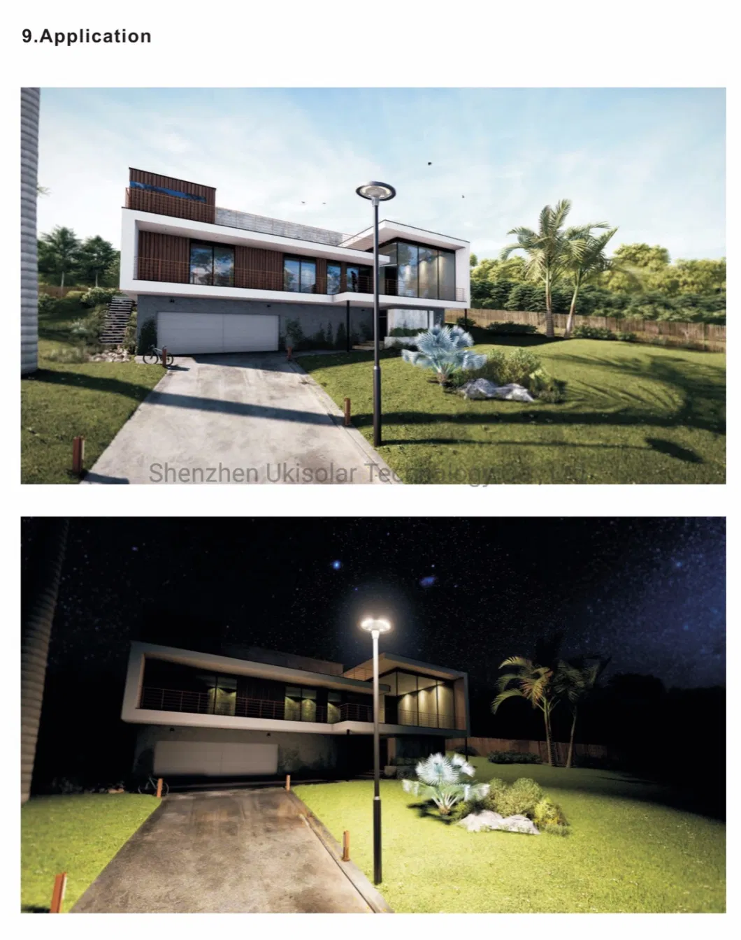 Ukisolar Solar Garden Lights Home Depot with RGB and Remoter, 4m Split Pole Post