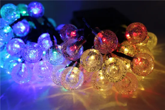 Wholesale Hanging Solar Light 50 LED Crystal Ball S14 Bulb for Christmas Projector Tree Holiday