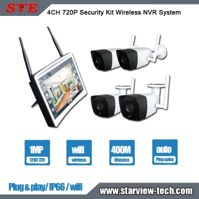 4CH 720p Smart Home Wireless NVR Kit Video Security Camera